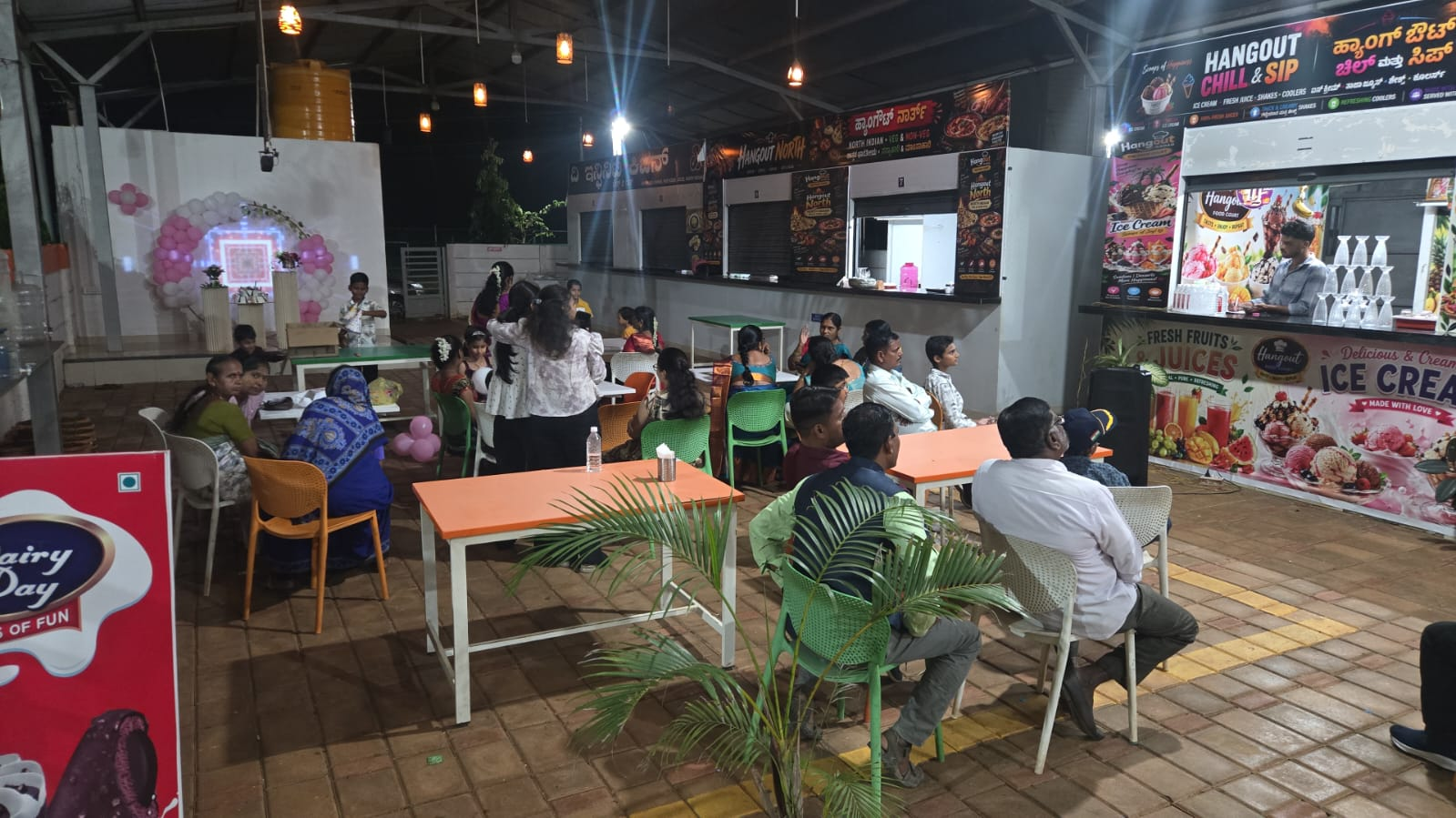 Hangout Gadag food counters and seating